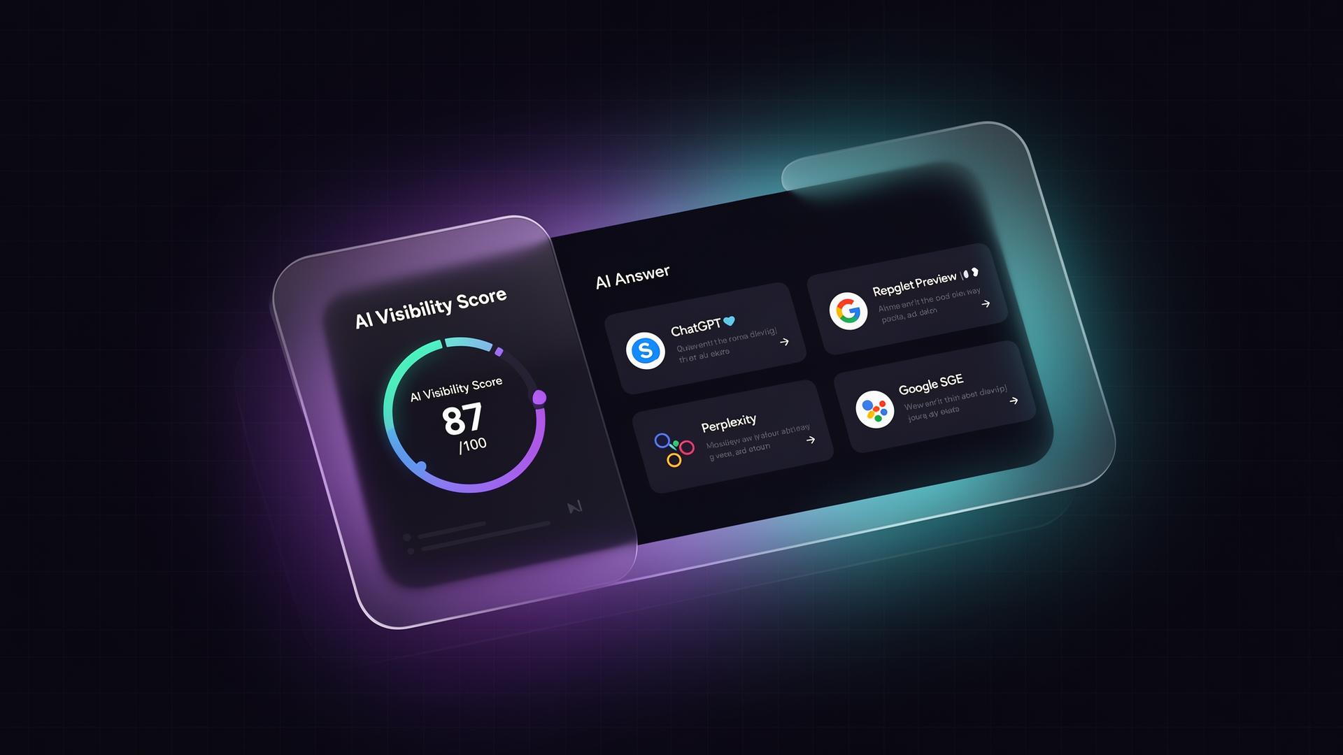 AI Rank WP dashboard showing AI visibility score and answer previews